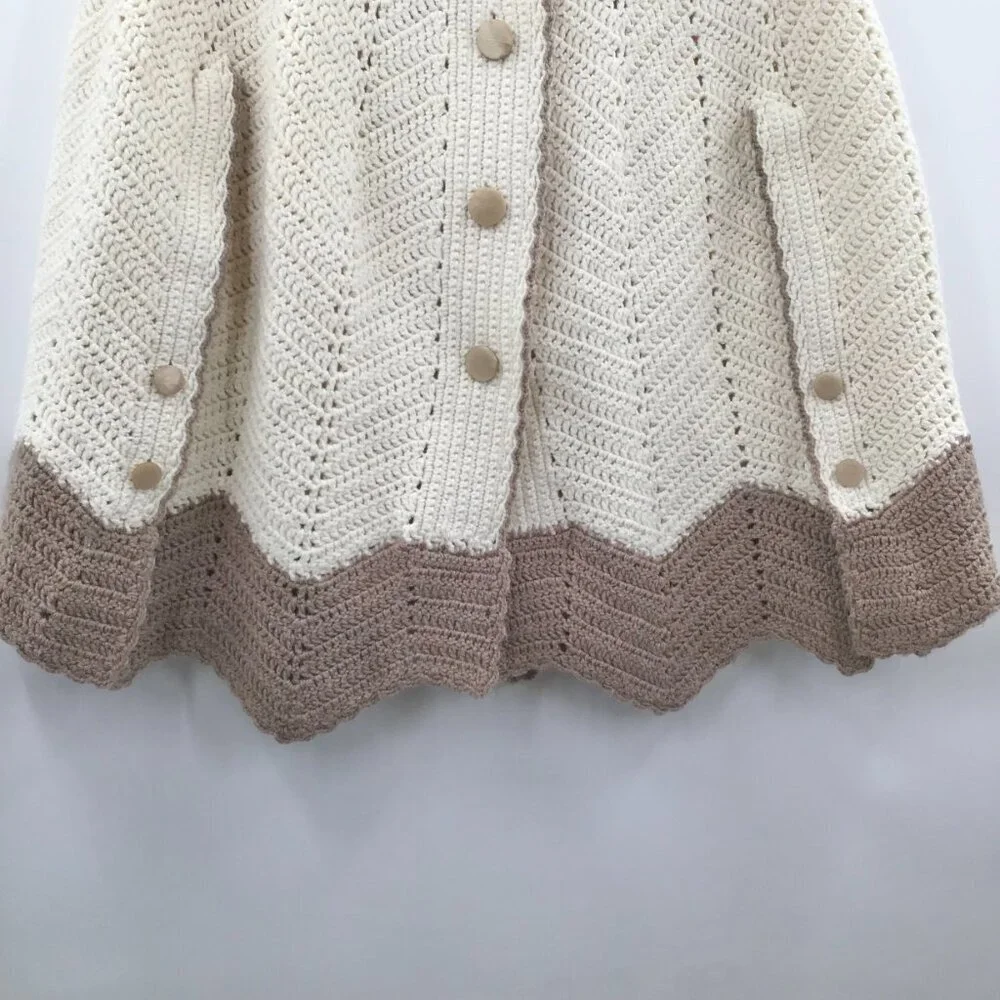 VTG Hand Crochet OS Capelet Short Cape Cream Boho Cottagecore Cosplay Prairie